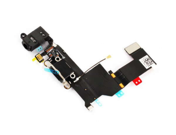 Ladebuchse Microfon USB Dock Connector Audio Jack Flex Schwarz für iPhone 5S