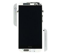 HTC One M8s LCD Display Touchscreen Bildschirm Rahmen Silber