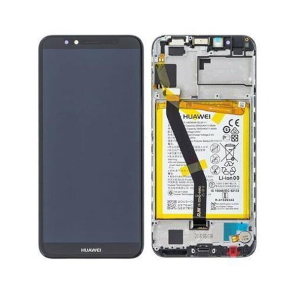 Huawei Y6 2018 ATU LX3 L11 LCD Display Touchscreen Rahmen Akku Schwarz