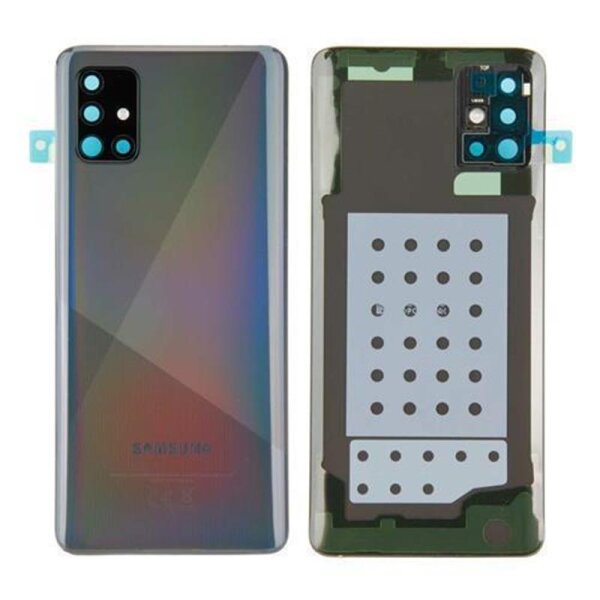 Samsung Galaxy A51 A515F Akkudeckel Backcover Batterie Deckel Prism Crush Schwarz