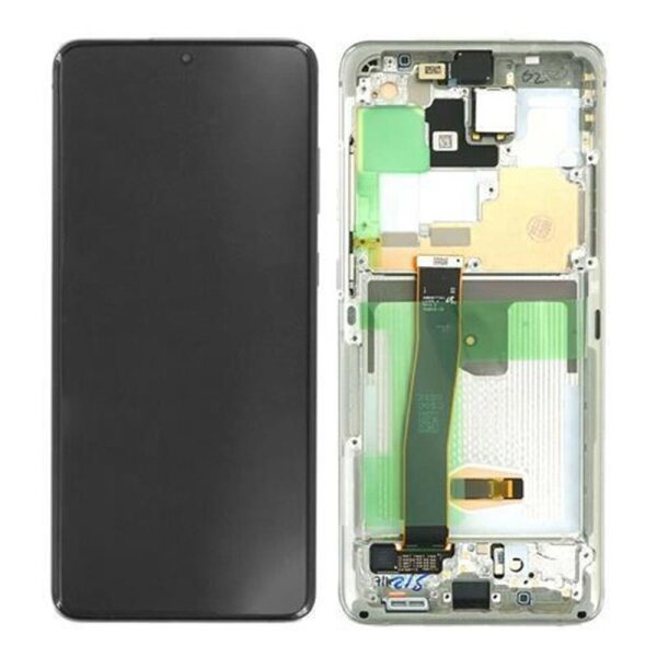 Samsung Galaxy S20 Ultra G988B LCD Display Touchscreen Bildschirm Rahmen Cloud Weiß