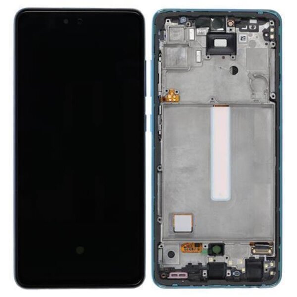 Samsung Galaxy A52 A525F A526B AMOLED Display Touchscreen Bildschirm Rahmen Blau