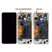 Huawei P30 Lite New Edition LCD Display Rahmen mit Akku...