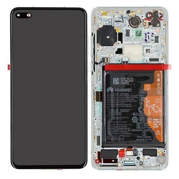 Huawei P40 OLED Display Touchscreen Bildschirm Rahmen Akku Weiß