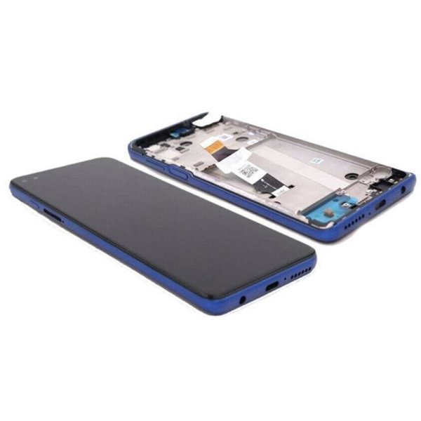 Motorola Moto G 5G Plus XT2075 LCD IPS Display Rahmen Surfing Blue Blau