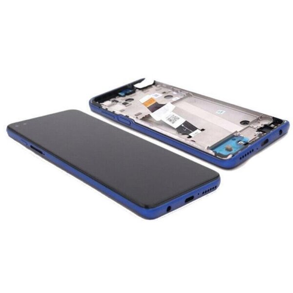 Motorola Moto G 5G Plus XT2075 LCD IPS Display Touchscreen Bildschirm Rahmen Surfing Blau
