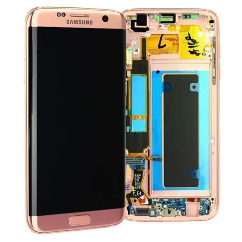 Samsung Galaxy S7 Edge G935F AMOLED Display Touchscreen Bildschirm Rahmen Pink Gold