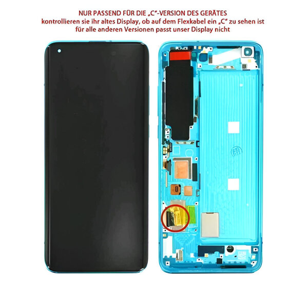 Xiaomi Mi 10 5G / Mi 10 Pro 5G OLED Display Touchsceen Bildschirm Rahmen Grün