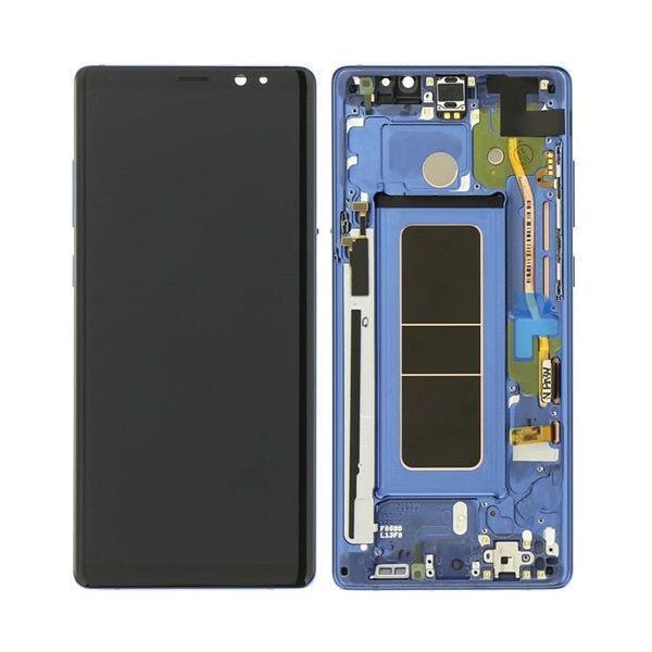 Samsung Galaxy Note 8 N950F AMOLED Display Touchscreen Bildschirm Rahmen Blau