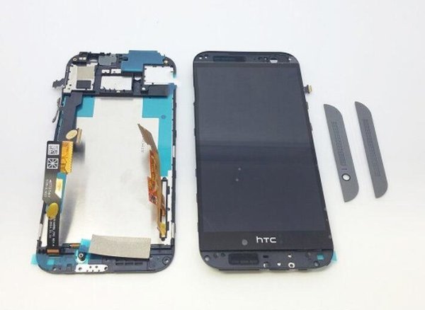 HTC One M8s LCD Display Digitizer Touchscreen Bildschirm Rahmen Grau