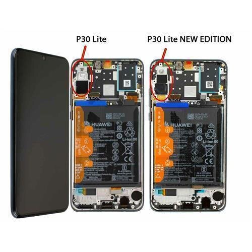 Huawei P30 Lite Display Touchscreen Bildschirm Rahmen Akku Schwarz