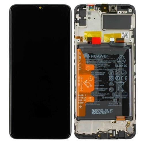 Huawei Y6P / Honor 9A LCD Display Touchscreen Bildschirm Rahmen Akku Schwarz