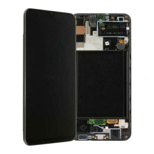 Samsung Galaxy A30s A307F OLED Display Touchscreen Biildschirm Rahmen Schwarz