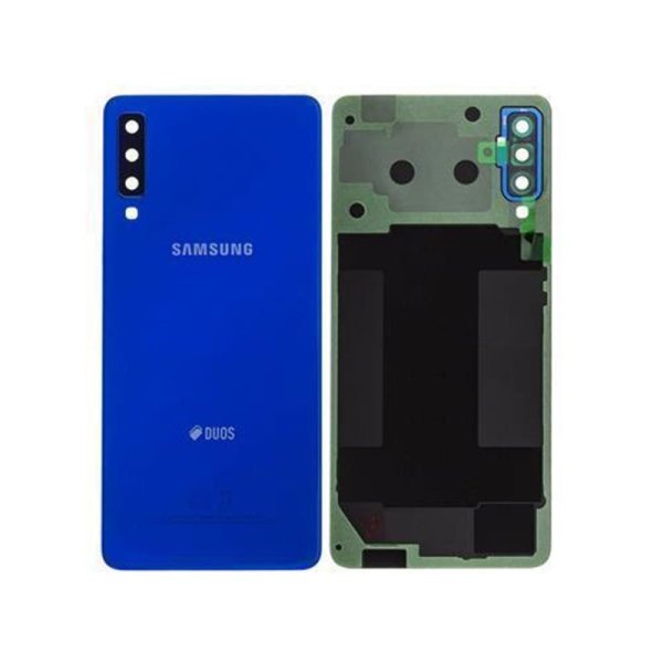 Samsung Galaxy A7 2018 A750F DUOS Akkudeckel Backcover Batterie Deckel Blau
