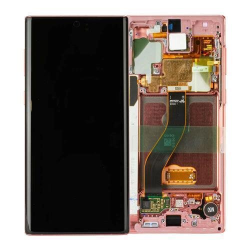 Samsung Galaxy Note 10 N970F Amoled Display Touchscreen Bildschirm Rahmen Pink