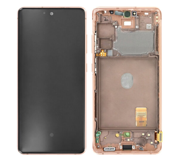 Samsung Galaxy S20 FE G780F /5G G781B AMOLED Display Touchscreen Bildschirm Rahmen Cloud Orange