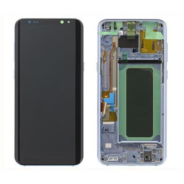 Samsung Galaxy S8 Plus G955F AMOLED Display Touchscreen Bildschirm Rahmen Blau