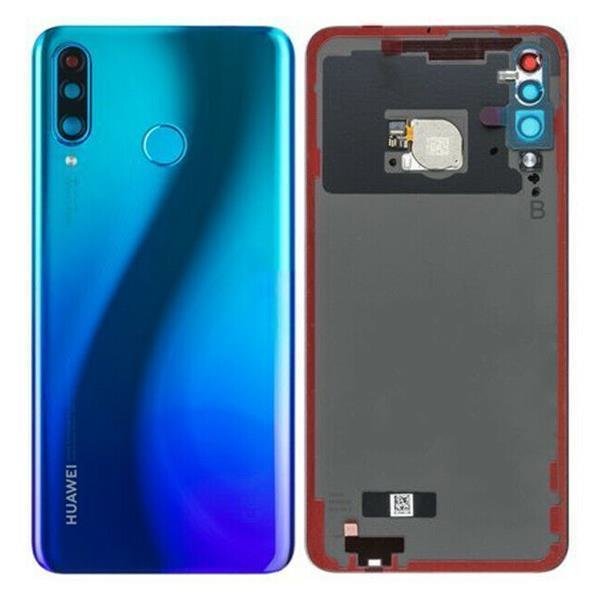 Huawei P30 Lite (New Edition) Akkudeckel Backcover Batterie Deckel Peacock Blau