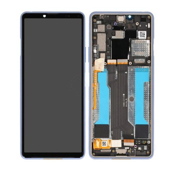 Sony Xperia 10 III LCD Display Touchscreen Bildschirm Rahmen Blau