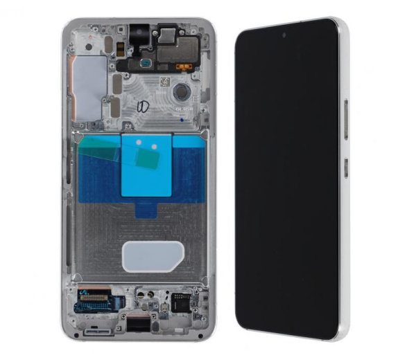 Samsung Galaxy S22 S901B AMOLED Display Touchscreen Bildschirm & Rahmen Phontom Weiß / Sky Blau / Beige