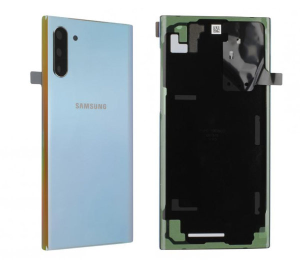 Samsung Note 10 N970F N971N Akkudeckel Backcover Batterie Deckel Aura Glow-Silber