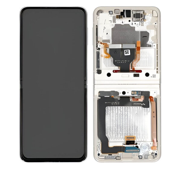 Samsung Galaxy Z Flip3 F711B AMOLED Display Touchscreen Bildschirm & Rahmen Cream