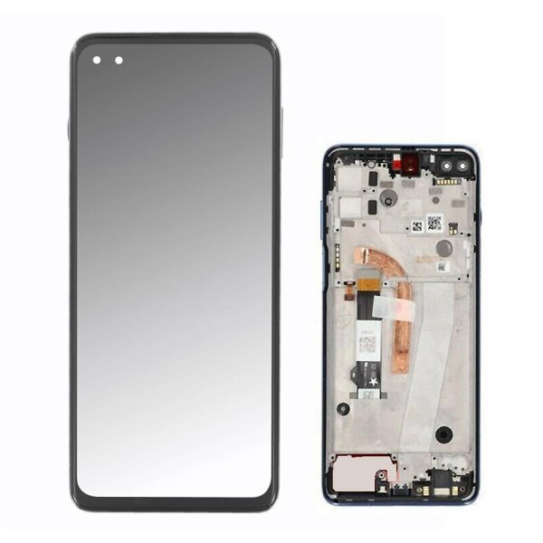Motorola Moto G100 XT2125 LCD Display Touchscreen Bildschirm Rahmen Magic Blau