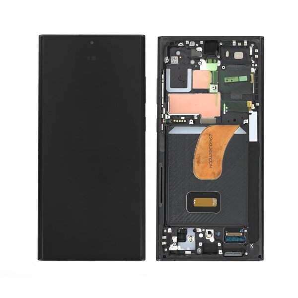 Samsung Galaxy S23 Ultra S918B AMOLED Display Touchscreen Bildschirm & Rahmen Phantom Schwarz