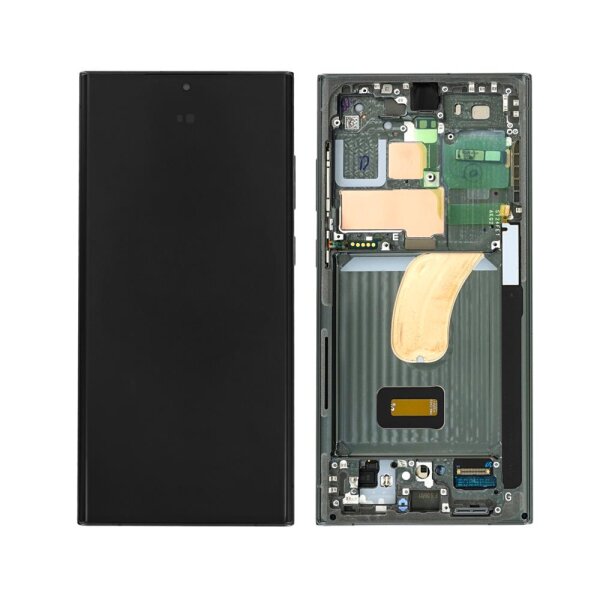 Samsung Galaxy S23 Ultra S918B AMOLED Display Touchscreen Bildschirm Rahmen Grün