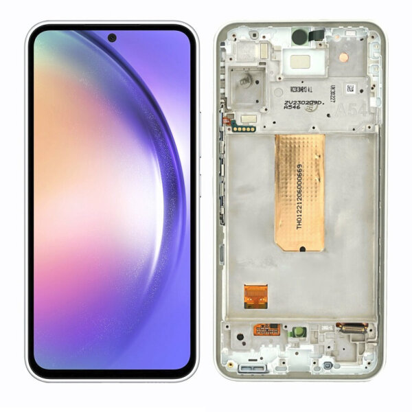 Samsung Galaxy A54 5G A546B Super AMOLED Display Bildschirm Touchscreen mit Rahmen Weiß
