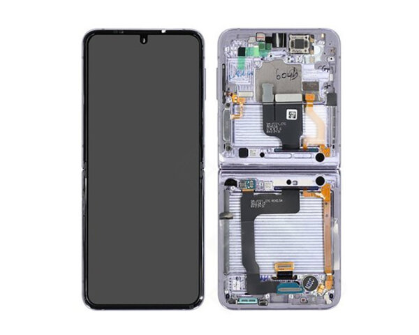 Samsung Galaxy Z Flip4 F721B AMOLED Display Touchscreen Bildschirm Rahmen Violett