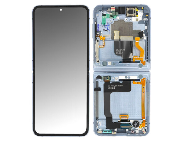 Samsung Galaxy Z Flip4 F721B AMOLED Display Bildschirm Touchscreen mit Rahmen Blau