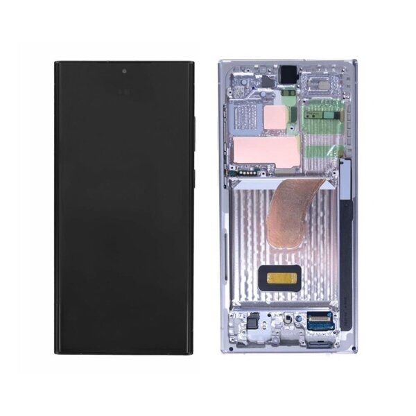 Samsung Galaxy S23 Ultra S918B AMOLED Display Touchscreen Bildschirm & Rahmen Sky Blau / Lime