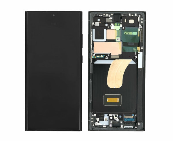 Samsung Galaxy S23 Ultra S918B AMOLED Display Touchscreen Bildschirm & Rahmen Rot / Grau