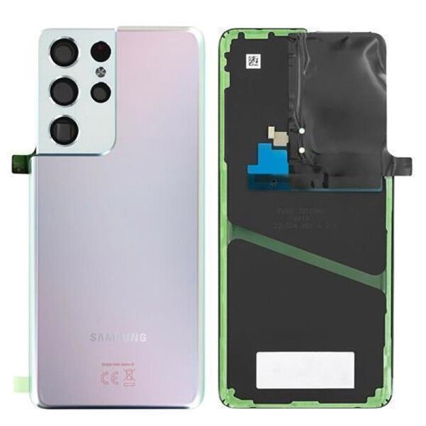 Samsung Galaxy S21 Ultra SM-G998B Akkudeckel Abdeckung Cover Silber - Pulled