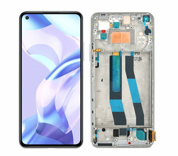 Xiaomi Mi 11 Lite 5G NE LCD Display Touchscreen Bildschirm Rahmen Weiß