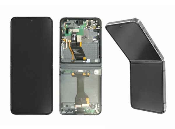 Samsung Galaxy Z Flip5 F731B AMOLED Display Touchscreen Bildschirm Rahmen Schwarz Grau
