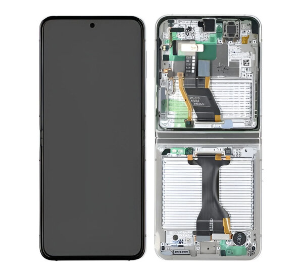 Samsung Galaxy Z Flip5 F731B AMOLED Display Touchscreen Bildschirm Rahmen Cream