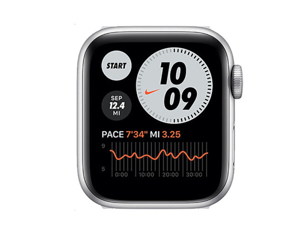 Apple Watch 6 Nike 44mm GPS Silber Edelstahlgehäuse mit Sportarmband (A2292) - Akzeptable