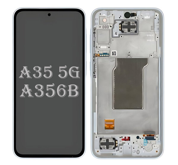 Samsung Galaxy A35 5G A356B AMOLED Display Touchscreen Bildschirm Rahmen Ice Blau