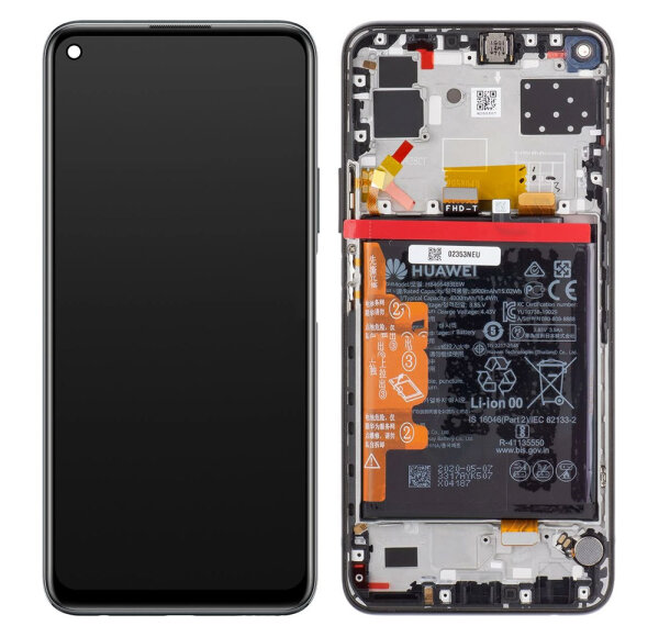 Huawei P40 Lite 5G LCD Display Touchscreen Bildschirm Rahmen & Akku Schwarz