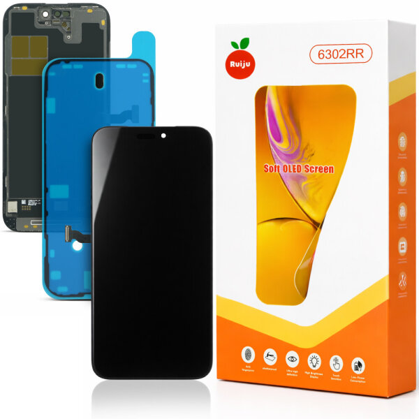 RJ 120Hz Soft OLED Display Touchscreen Bildschirm Schwarz für iPhone 14 Pro Max