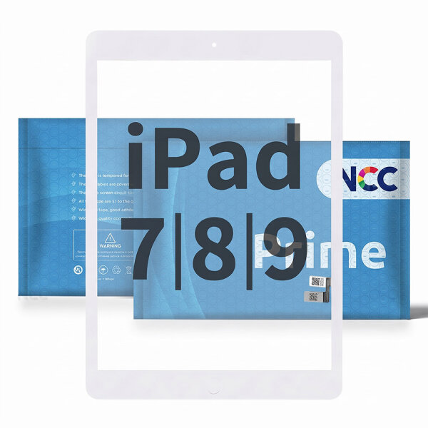 NCC Touchscreen Displayglas Klebe Weiß für iPad 7 2019 & iPad 8 2020 / iPad 9 2021